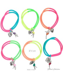 Bracelet fluo enfant avec breloque gymnaste