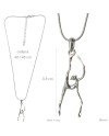 Collier chaîne argentée gymnaste à l'engin (corde, cerceau ou massues)