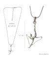 Collier chaîne argentée gymnaste à l'engin (corde, cerceau ou massues)