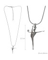 Collier chaîne métal argenté gymnaste au ballon ou cerceau