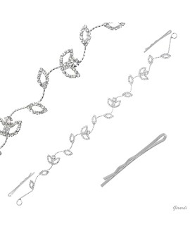 Bijou de chignon feuilles strass