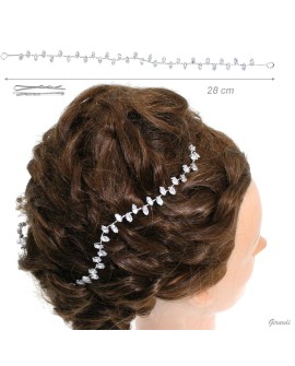 Bijou de chignon feuilles strass