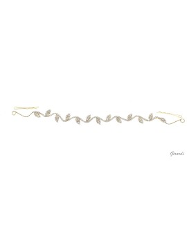 Bijou de chignon Doré feuilles strass